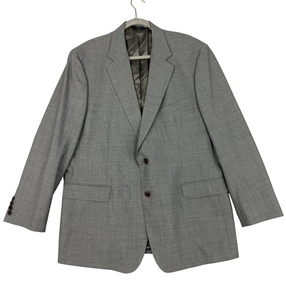 Brooks Brothers Blazer Men 46 RG Gray‎ Professional Wool Blend Stretch